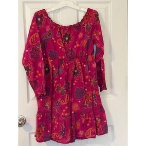Land's End Long Sleeve Floral Ruffle Girl's Dress Size 10